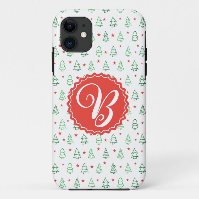 Capa Para iPhone 11 Árvore de Natal Personalizada Bonita (Verso)