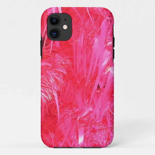 Capa Para iPhone 11 Árvore de Natal Rosa Brilhante (Verso)