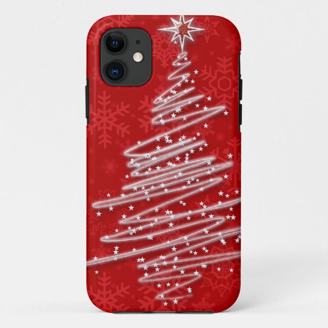Capa Para iPhone 11 Árvore de Natal Scribbled (Verso)