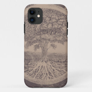 Capa Para iPhone 11 Árvore de vida em Brown