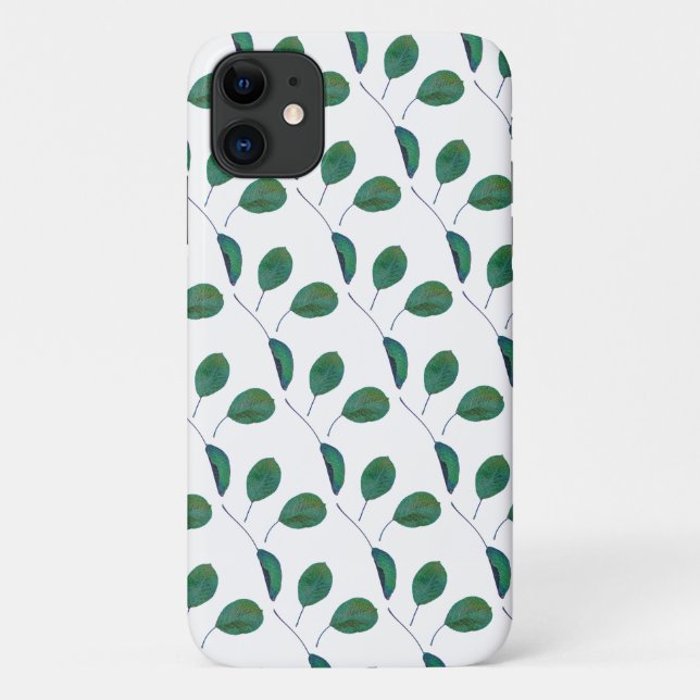 Capa Para iPhone 11 Árvore verde de pera estilizada deixa iPhone 11 ca (Verso)