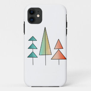 Capa Para iPhone 11 árvores arco-íris modernistas de meados do século