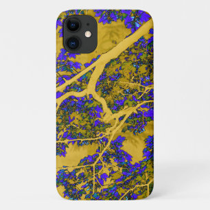 Capa Para iPhone 11 Árvores azuis e amarelas coloridas