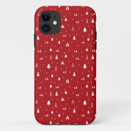Capa Para iPhone 11 Árvores de Natal e Flocos de Neve iPhone 11 Caso
