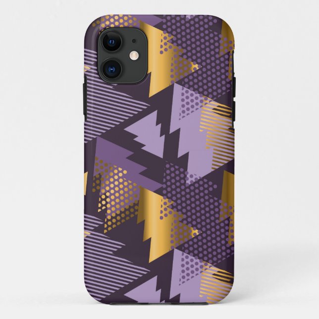 Capa Para iPhone 11 árvores de natal roxas (Verso)