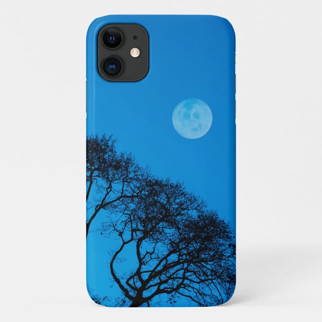 Capa Para iPhone 11 Árvores e lua de cheio intactas (Verso)