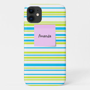 Capa Para iPhone 11 As linhas cimentam a caixa branca azul do iPhone