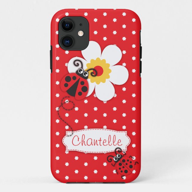Capa Para iPhone 11 As meninas bonitos do joaninha nomeiam a caixa (Verso)
