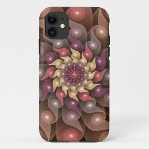 Capa Para iPhone 11 Asas Espirais, Arte Fractal Colorida Moderna Abstr