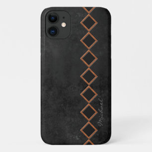 Capa Para iPhone 11 Assinatura de cobre preto