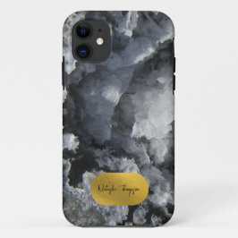Capa Para iPhone 11 Assinatura de Cristais do Mar de Folha de Ouro Pre