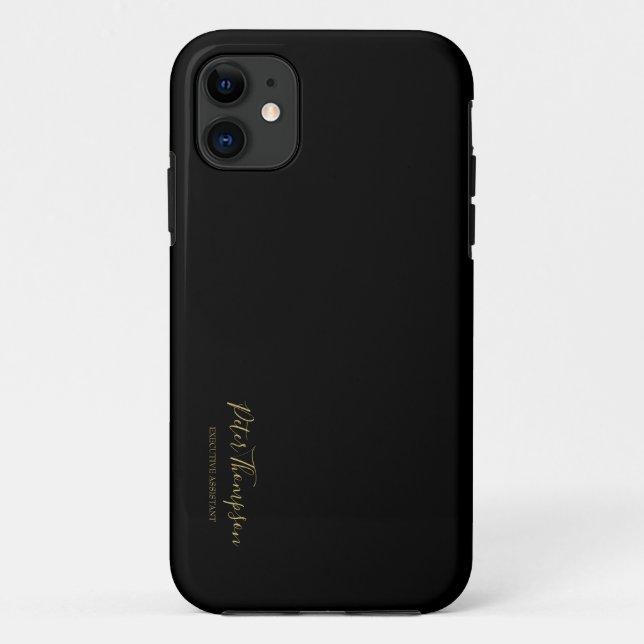 Capa Para iPhone 11 Assinatura Elegante de Script de Negócio (Verso)