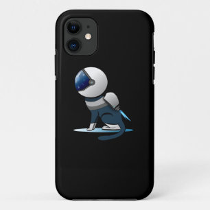 Capa Para iPhone 11 Astronauta de Gato Espacial Voando