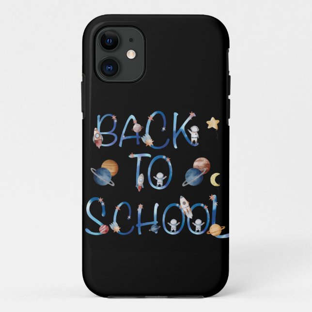 Capa Para iPhone 11 Astronauts Planets Space,back to school (Verso)