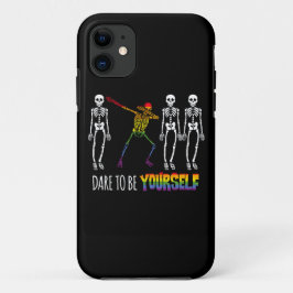 Capa Para iPhone 11 Atrevo-Me A Ser Você Mesmo Halloween A Dabbing Ske