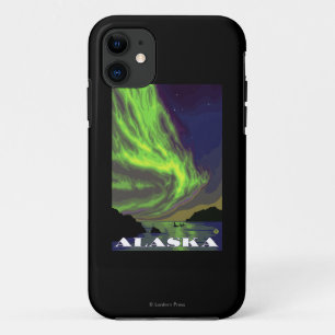 Capa Para iPhone 11 Aurora boreal e viagens vintage das orcas