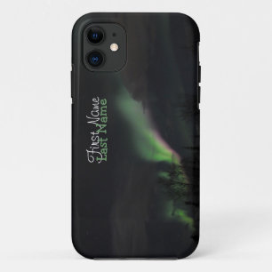 Capa Para iPhone 11 Aurora Borealis de ABPAG roxo e verde