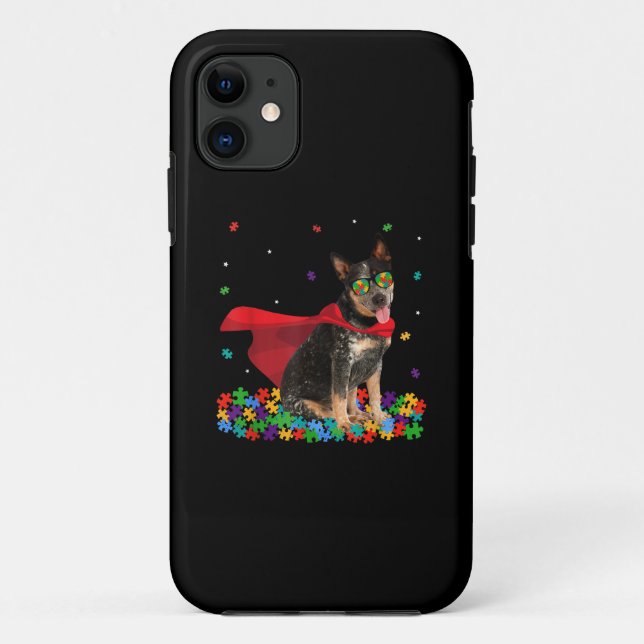 Capa Para iPhone 11 Autista | Legal Autismo de Herói do Cão-Cão Austra (Verso)
