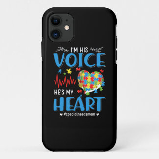 Capa Para iPhone 11 Autista| Sou a voz dele, é o meu coração