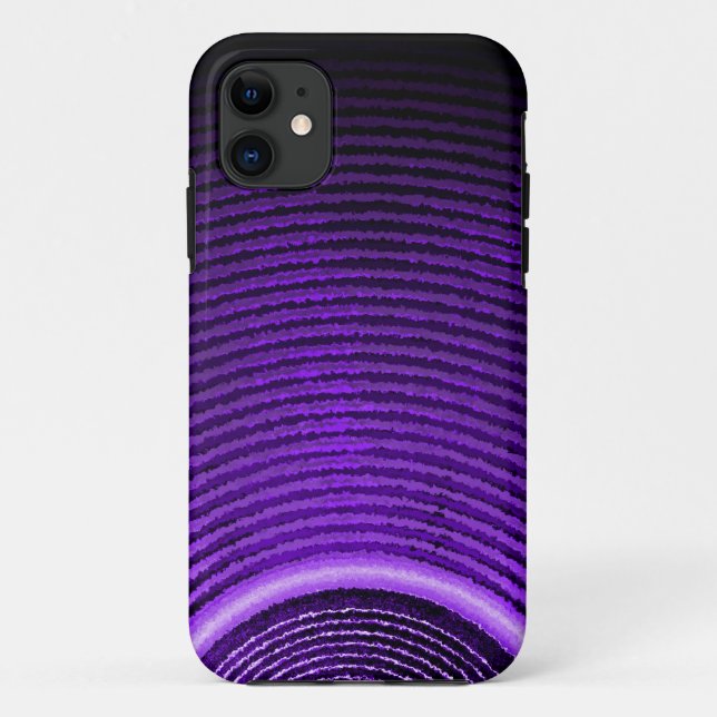 Capa Para iPhone 11 Auto-falante de música roxa e ondas sonoras (Verso)
