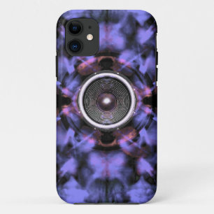 Capa Para iPhone 11 Auto-falante de música sobre fundo roxo