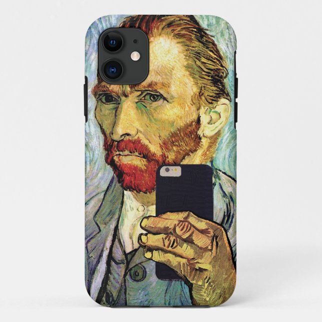Capa Para iPhone 11 Autorretrato de Vincent Van Gogh com Selfie de Cel (Verso)