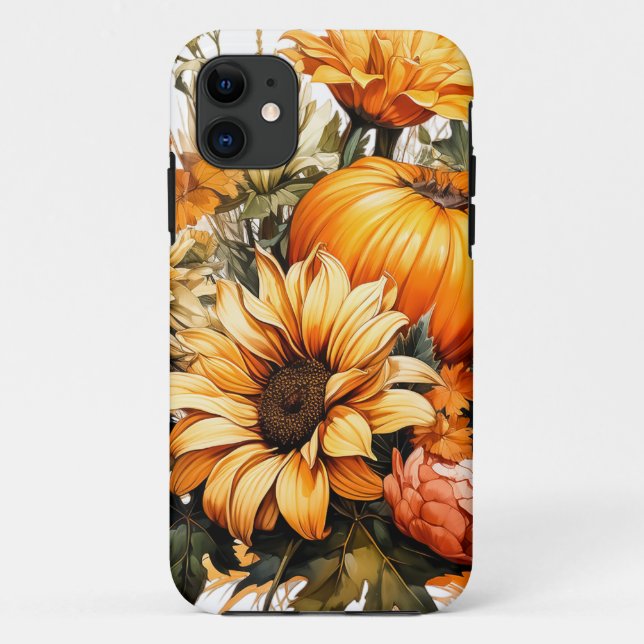 Capa Para iPhone 11 Autumn Falling Deixa Pumpkin (Verso)