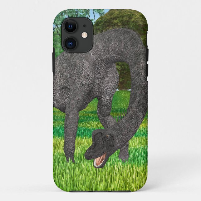 Capa Para iPhone 11 Aventura na Selva do Dinossauro de Pescoço Longo (Verso)