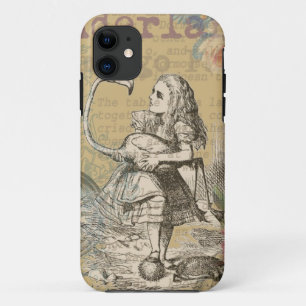 Capa Para iPhone 11 Aventuras de Alice no País das Maravilhas Flamingo