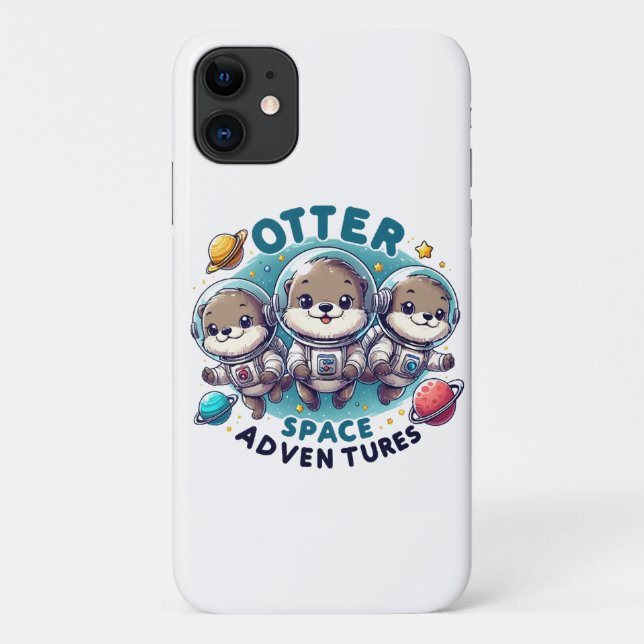Capa Para iPhone 11 Aventuras no Espaço da Lontra (Verso)