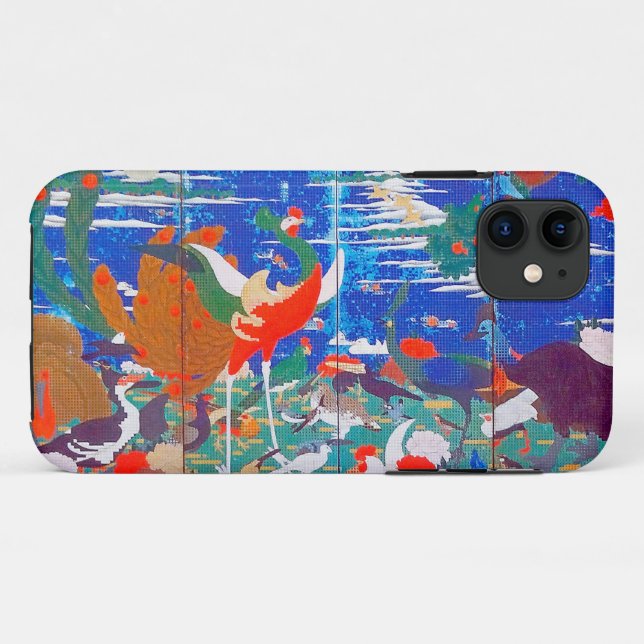 Capa Para iPhone 11 Aves, Animais e Plantas Flores (Esquerda) Jacuchu (Verso (horizontal))