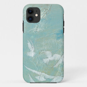 Capa Para iPhone 11 Aves Brancas Voando Pelo Céu Azul