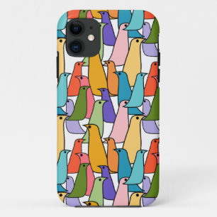 Capa Para iPhone 11 Aves Coloridas