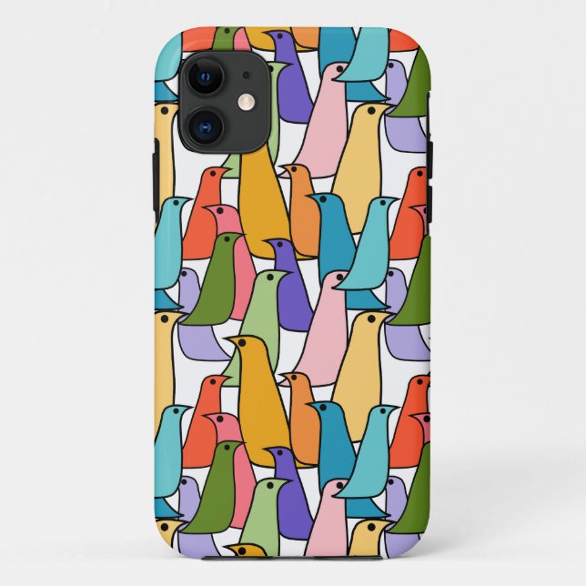 Capa Para iPhone 11 Aves Coloridas (Verso)
