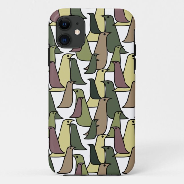 Capa Para iPhone 11 Aves de Camuflagem (Verso)