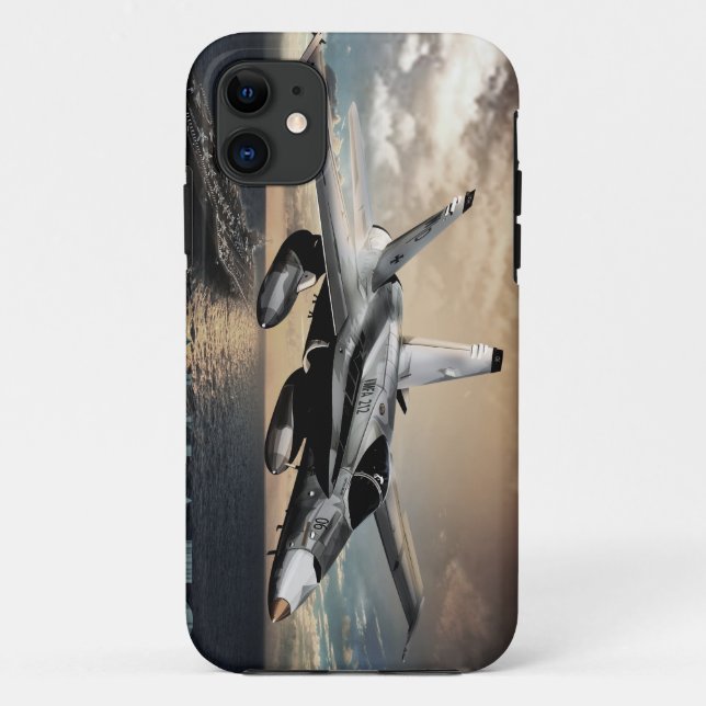 Capa Para iPhone 11 Avião de combate do zangão F-18 (Verso)