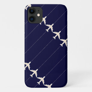 Capa Para iPhone 11 avião viagem com linha pontilhada