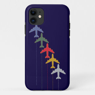 Capa Para iPhone 11 aviões coloridos do viagem