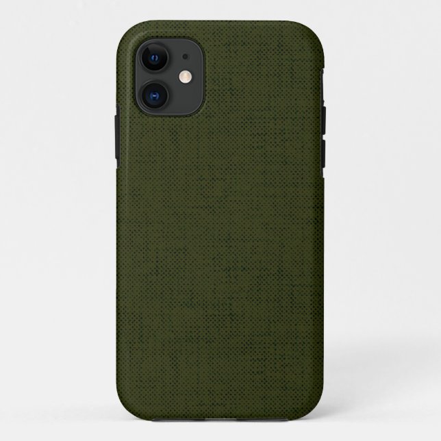 Capa Para iPhone 11 Azeitona escura texturizada (Verso)