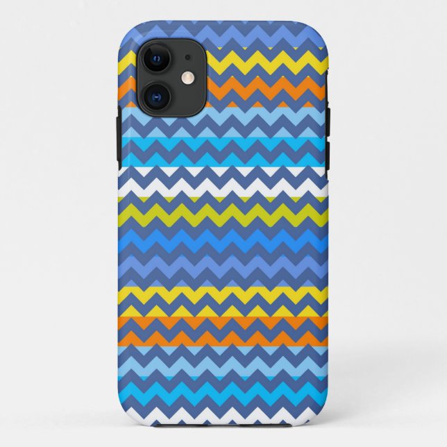 Capa Para iPhone 11 Aztec Chevron Zigzag Stripe Padrão 3 (Verso)