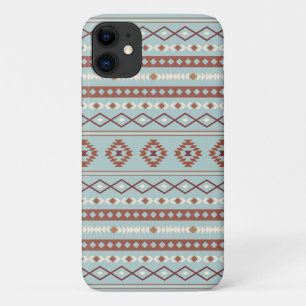 Capa Para iPhone 11 Aztec Padrões de Motif Mistos Rastreamento Azul