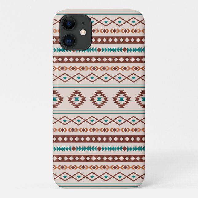 Capa Para iPhone 11 Aztec Rusts Creme Misturado de Motifs Padrão (Verso)