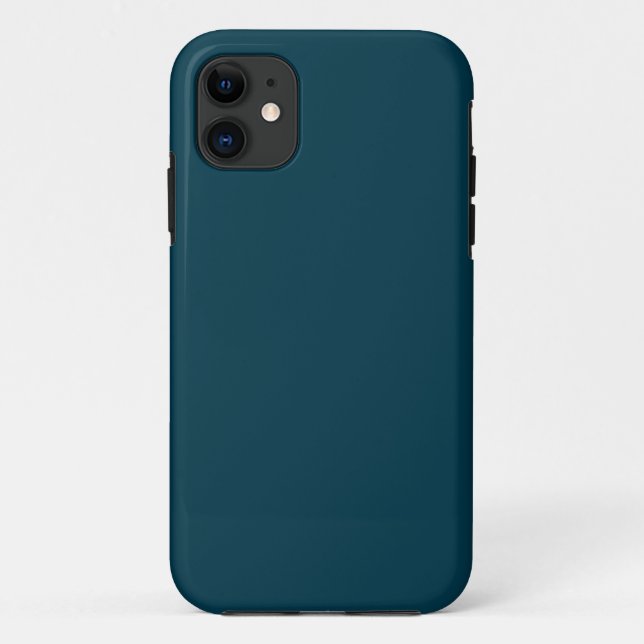 Capa Para iPhone 11 Azul aqual profundo sólido (Verso)
