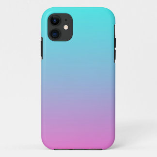 Capa Para iPhone 11 azul-azul-azul-azul-turquesa-rosa-giro-ombre