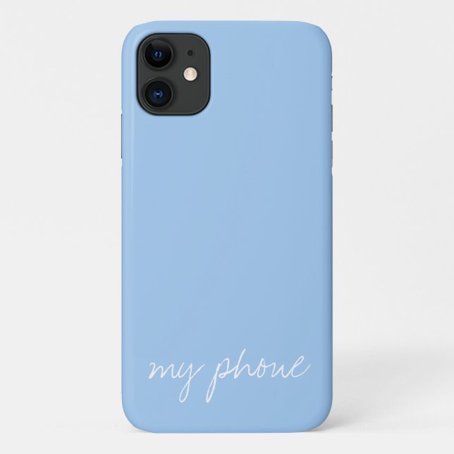 Capa Para iPhone 11 Azul-bebê personalizado (Verso)