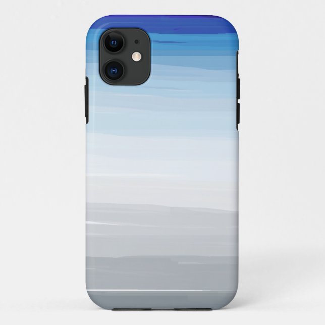 Capa Para iPhone 11 Azul, Branco e Cinza (Verso)