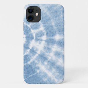 Capa Para iPhone 11 Azul-branco Shibori colar