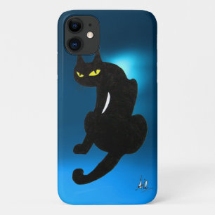 Capa Para iPhone 11 azul-CAT PRETO