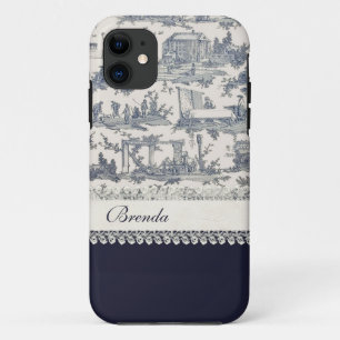 Capa Para iPhone 11 Azul-Chic e Arquivos Franceses Personalizados