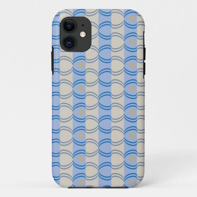 Capa Para iPhone 11 Azul conservado em estoque Tan de Candystripe (Verso)